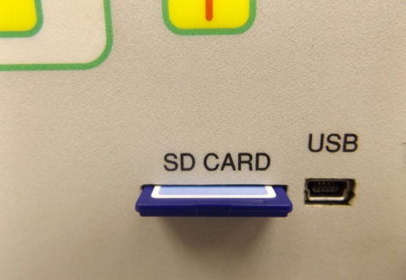 Picture of SD card slot and USB port