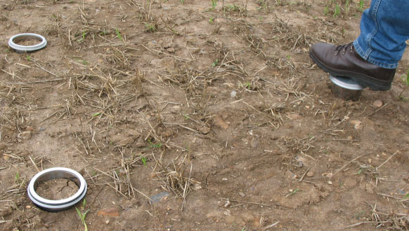 Soil collars in field